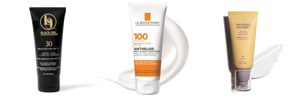 Sunscreens For Black Skin combined image