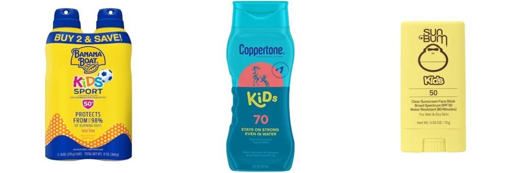 Sunscreens For Kids combined image