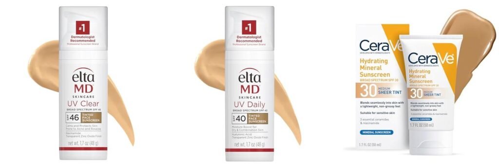 Tinted Sunscreen Dermatologist combined image