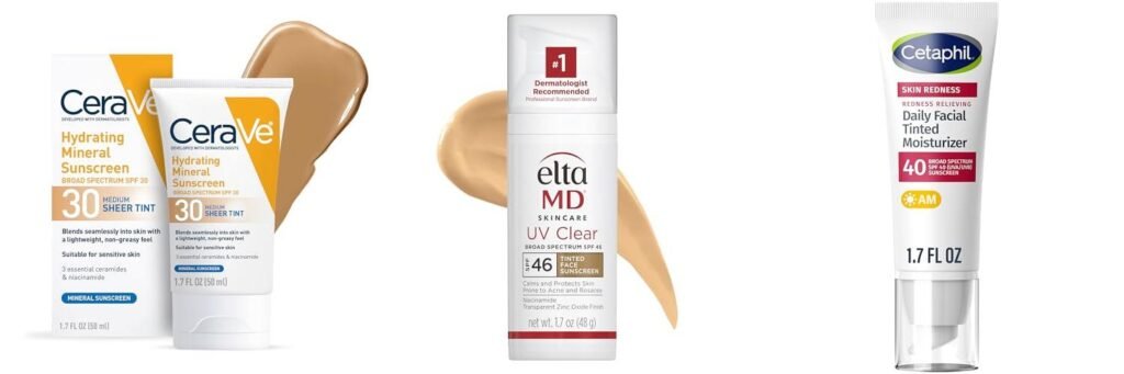 Tinted Sunscreen For Rosacea combined image