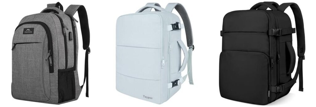 Travel Backpack For Under Airplane Seat combined image