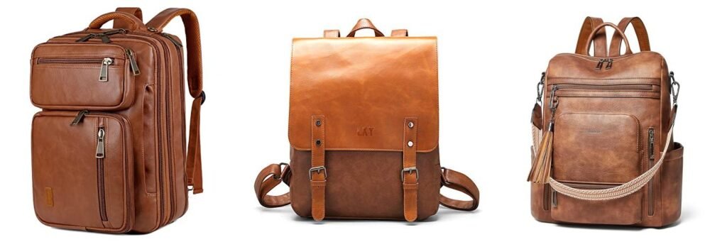 Vegan Leather Backpacks combined image