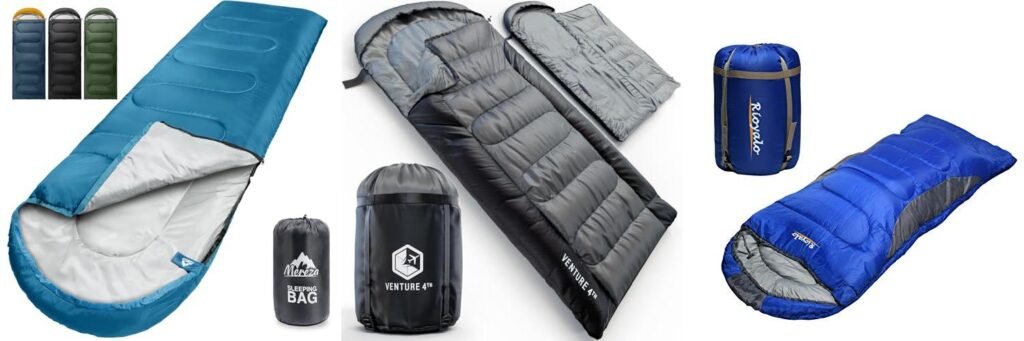 Wide Backpacking Sleeping Bag combined image
