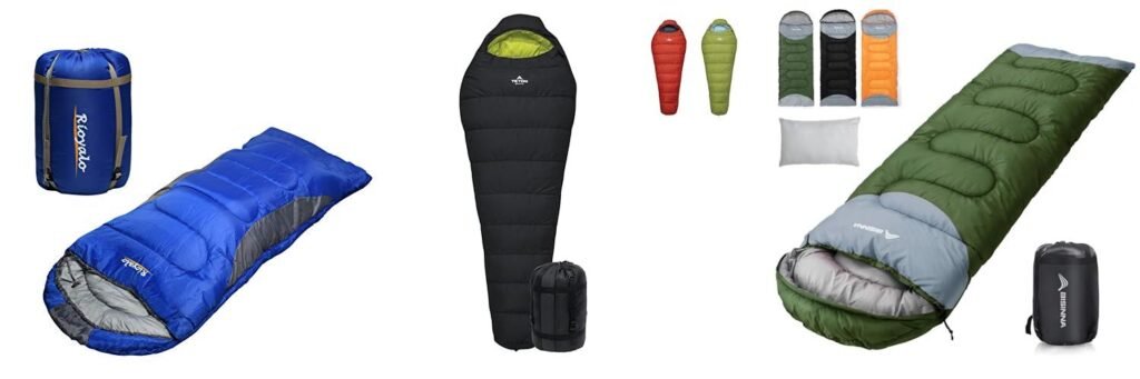 Winter Sleeping Bag For Backpacking combined image