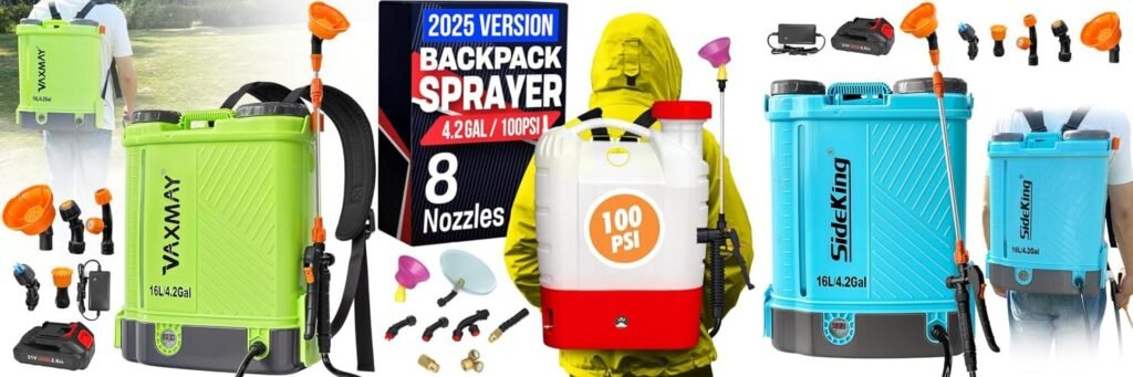Battery Powered Backpack Sprayers combined image