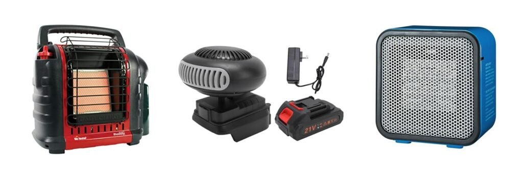 Battery Powered Tent Heater combined image