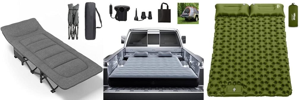 Beds For Camping In A Tent combined image