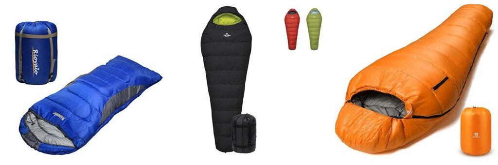 Cold Weather Backpacking Sleeping Bag combined image