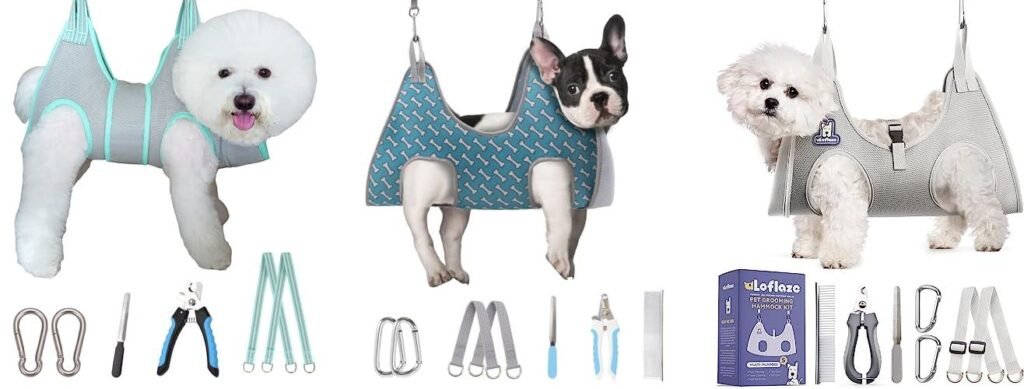 Dog Grooming Hammock combined image