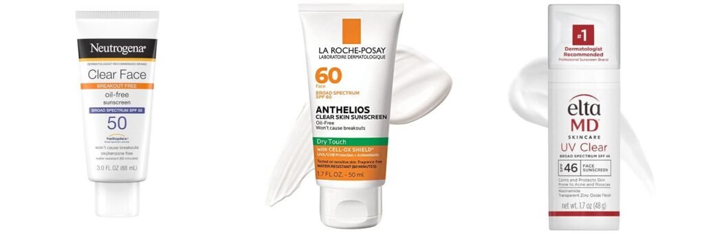 Face Sunscreen Non Comedogenic combined image