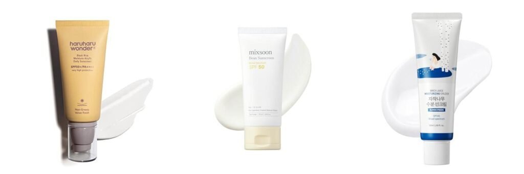 Korean Sunscreens For Face combined image