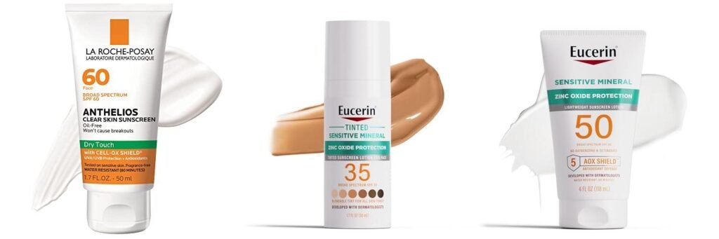 Lightweight Sunscreen For Sensitive Skin combined image