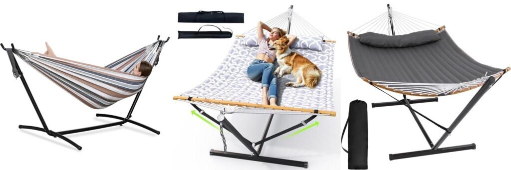 Outdoor Hammock With Stand combined image