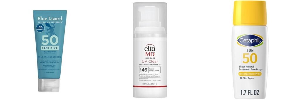 Physical Sunscreen For Sensitive Skin combined image