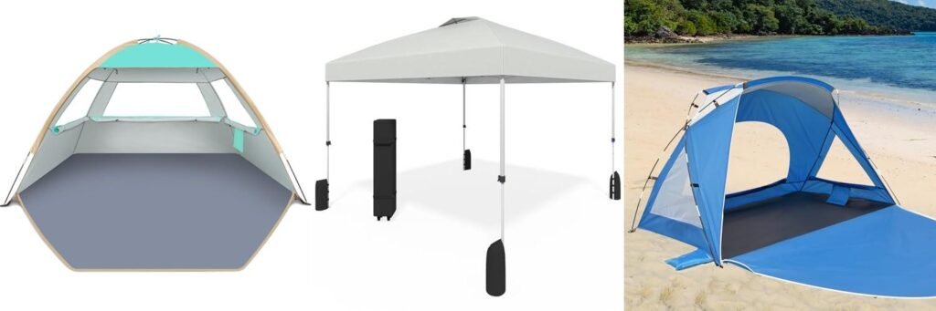 Portable Beach Tent combined image