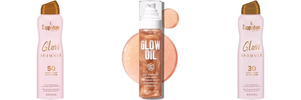 Shimmer Sunscreen combined image