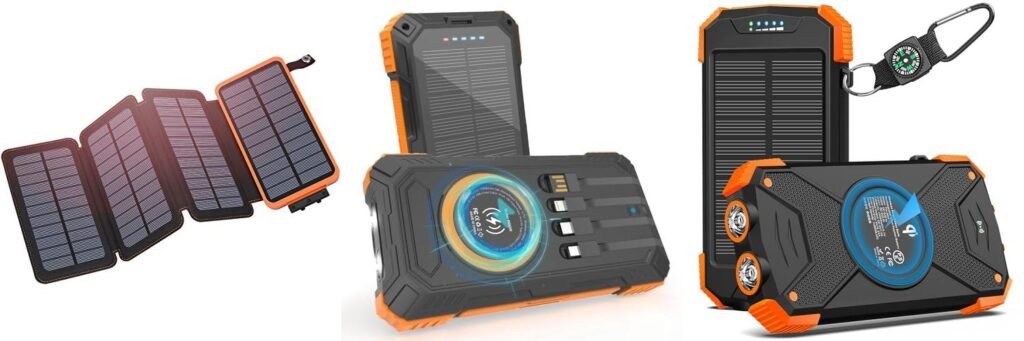 Solar Power Charger For Backpacking combined image