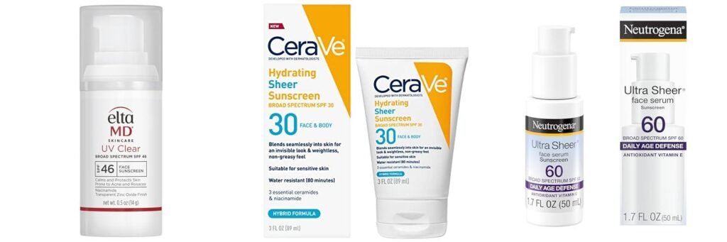 Sunscreen For Face Recommended By Dermatologists combined image