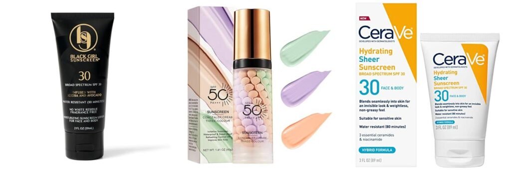 Sunscreen For Women Of Color combined image