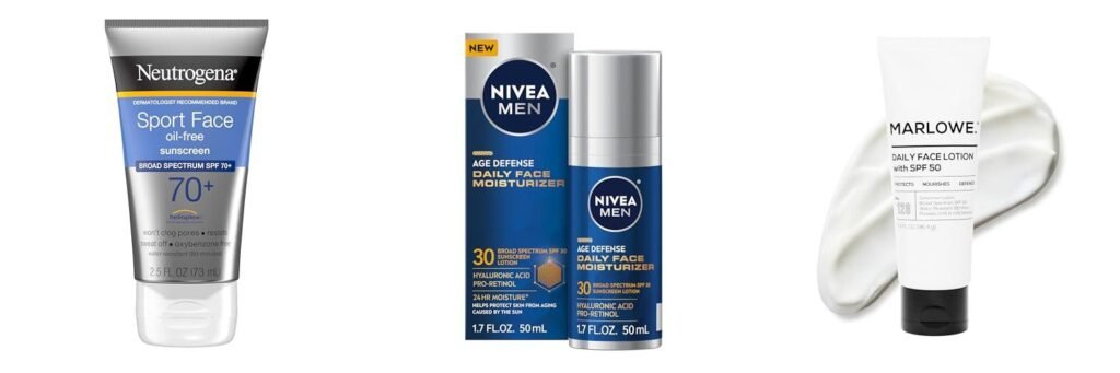 Sunscreen Men Face combined image