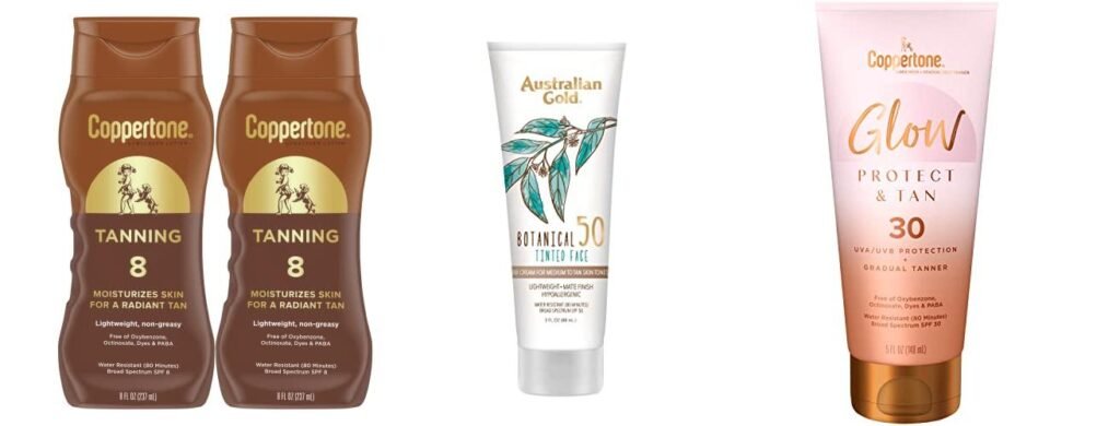 Sunscreen To Tan combined image