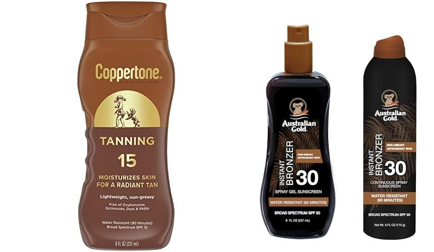 Tanning Lotion Sunscreen combined image