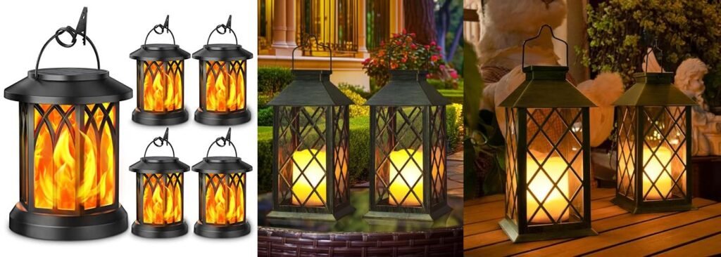 Waterproof Outdoor Solar Lanterns combined image
