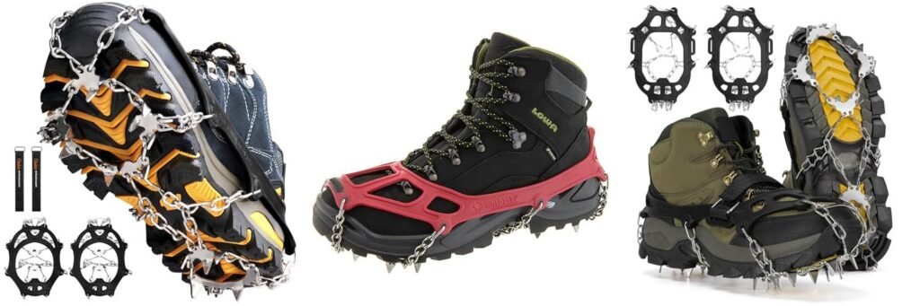 Winter Hiking Boots With Spikes combined image