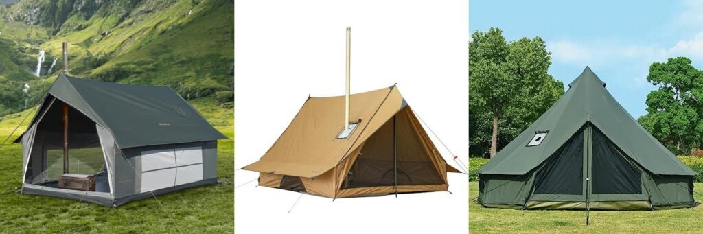 Winter Tent With Stove combined image