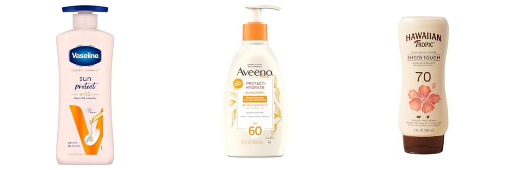 Body Lotions With Sunscreen combined image