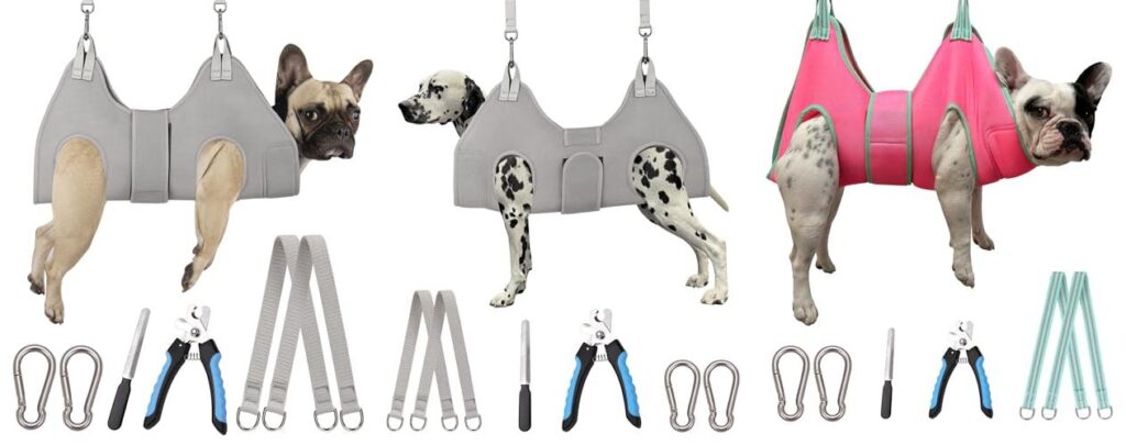 Dog Hammock For Nail Trimming combined image