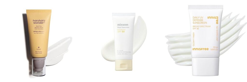 Korean Sunscreen For Dry Skin combined image