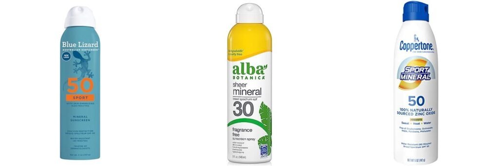 Mineral Spray Sunscreen combined image