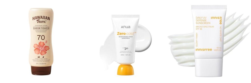 Sunscreen No White Cast combined image