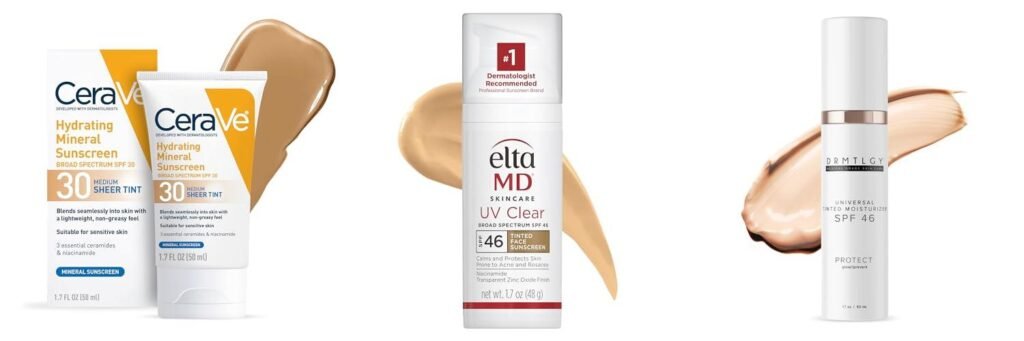 Tinted Sunscreen For Mature Skin combined image