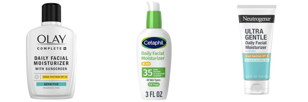 Face Lotion With Sunscreen For Sensitive Skin combined image