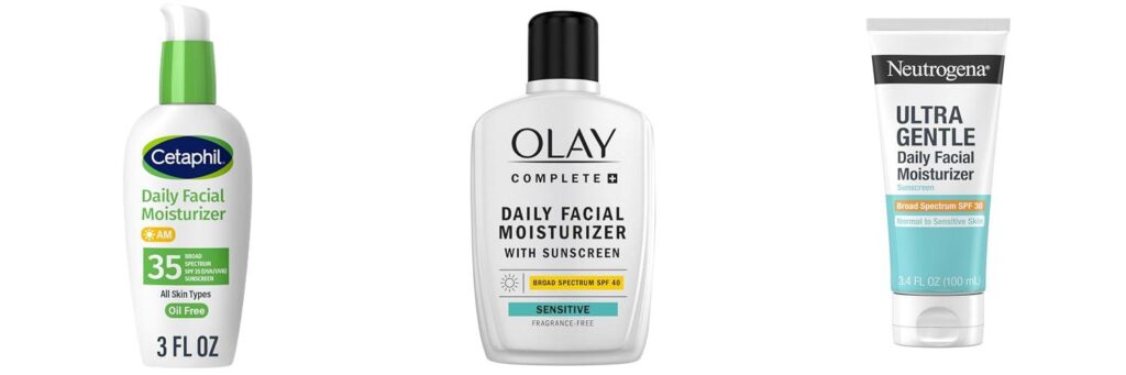 Face Moisturizer With Sunscreen For Sensitive Skin combined image