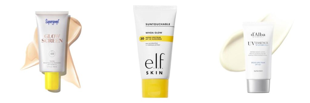 Glowy Sunscreens combined image