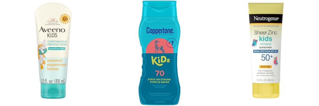 Kid Sunscreen combined image