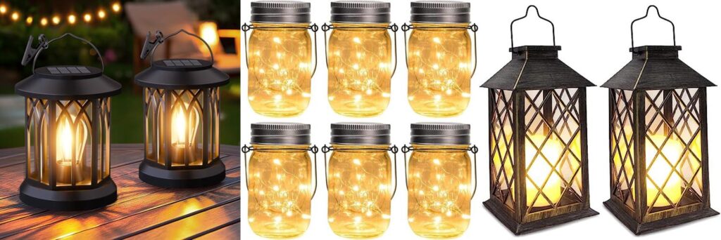 Outdoor Solar Hanging Lanterns combined image